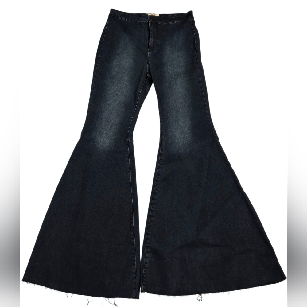 Free People We The Free Flare Bell Bottom Dark Blue Denim Jeans - Picture 3 of 8